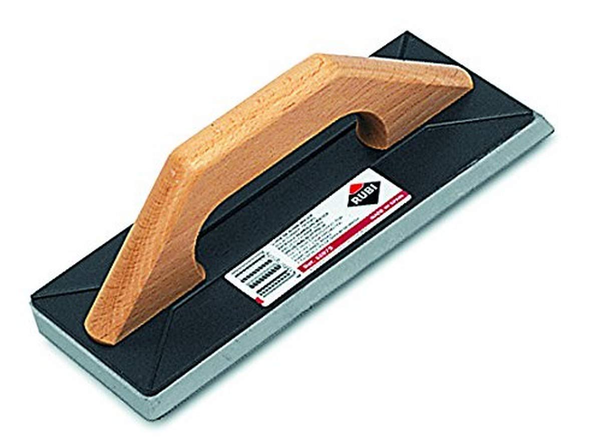 RUBI 65975 | Wooden Handle Rubber Grout Float | for Grouting Ceramic Tiles | Ideal for Filling Joints up to 3 mm Wide | Solid Rubber Grout Float SuperPro, 25x11cm