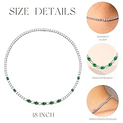 FANCIME Sterling Silver Created Emerald Tennis