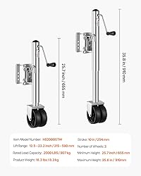VEVOR Trailer Jack with Wheel, 2000 lbs Load