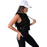 SweatyRocks Women's Sleeveless Workout Top Gym Activewear Crop Tank Top Open Side Shirt for Athletic Exercise Running