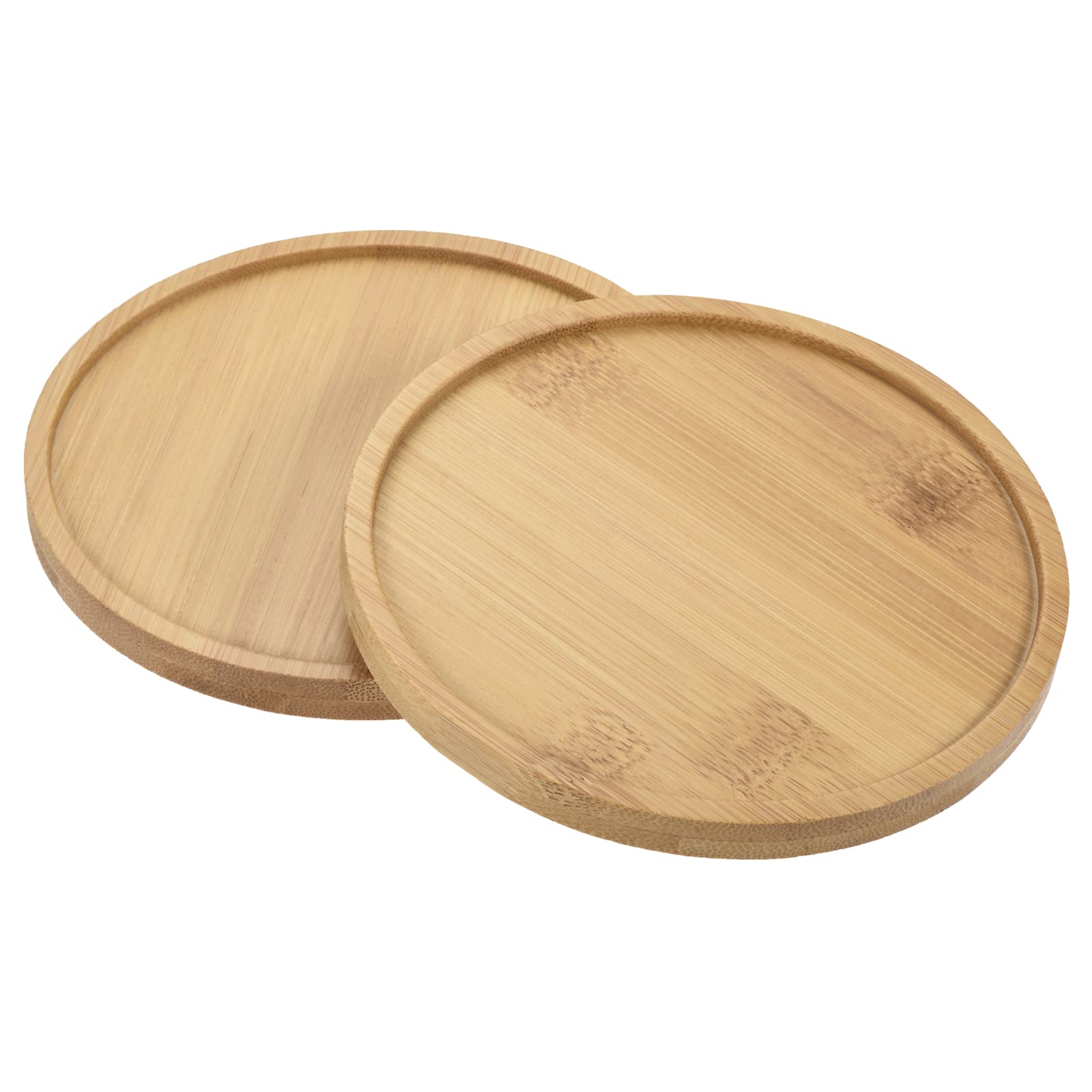 PATIKIL Plant Pot Saucer, 2 Pack 4.7 Inch OD Bamboo Round Flower Drip Tray for Indoors