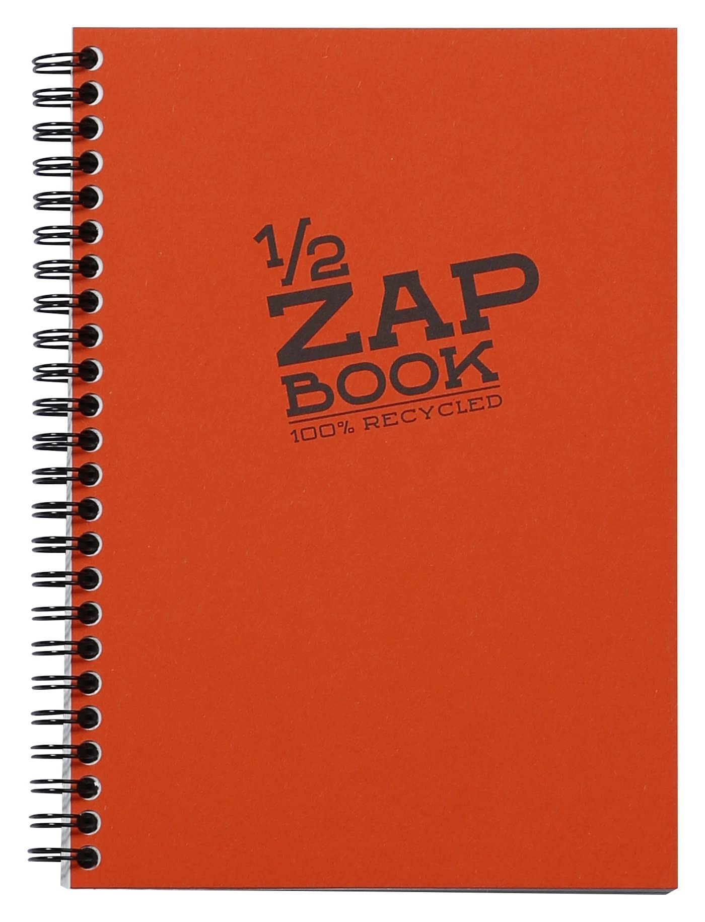 Clairefontaine - Ref 8349C - Recycled 1/2 Zap Books (80 Sheets of Paper) - A5 (148 x 210mm) in Size, 80gsm Recycled Paper, Wirebound Spine - Random Colour Cover