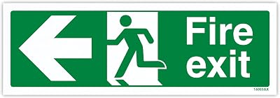 VSafety V Safety 14003AX-R Fire Exit Arrow Left Sign 300x100mm