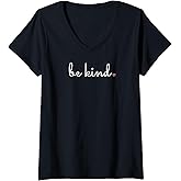 Womens Be Kind - Rainbow Heart Kindness Gift V-Neck T-Shirt Small