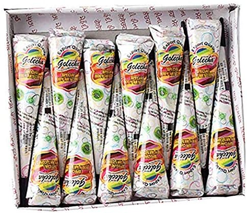India Painting Tattoo Paste Cone,12 tube White Paste Cone Temporary Tattoo Kit Indian Body Art Painting Drawing with free Stencil for Art Drawing DIY.(12 Packs)
