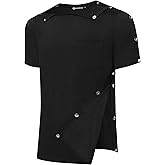 KGGEOO Magnetic Button Post Shoulder Surgery Recovery Shirt Tear Away Short Sleeve Rotator Full Side Adaptive Chemo Clothing