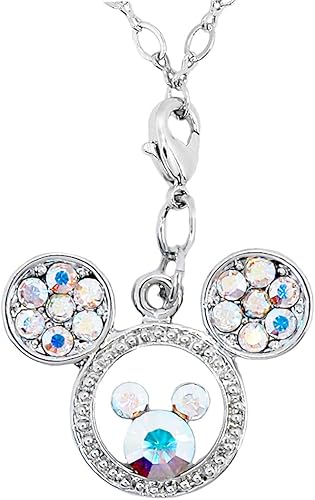 Amazon 生誕80周年記念 ディズニー ネックレス ミッキー ネックレス 18金加工 クリスタル オーロラ 記念品 ミニ紙袋巾着付 ミッキーマウス アクセサリー レディース キッズ 並行輸入品 ネックレス 通販