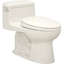 Supreme One-Piece Elongated Toilet 1.28 GPF Colonial White with 
