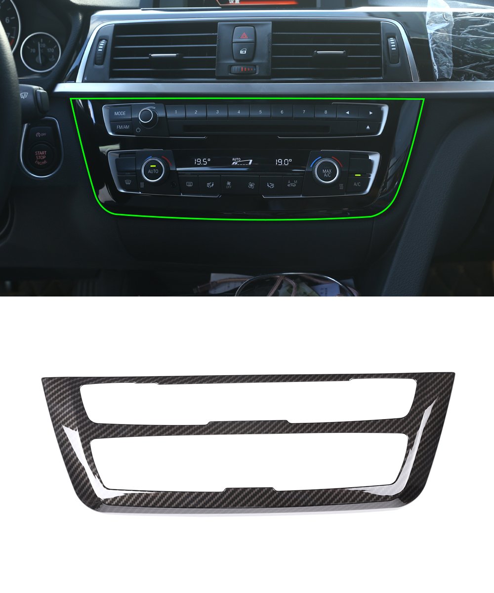Carbon Fiber Style ABS Plastic Car Center Decoration Frame Cover Trim 1Pcs For 3 4 Series GT F30 F32 F34 2013-2017