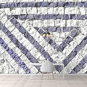Wall Mural Realistic Rock Colorful Bricks Removable Self-Adhesive Large Wallpaper - 66x96 inches