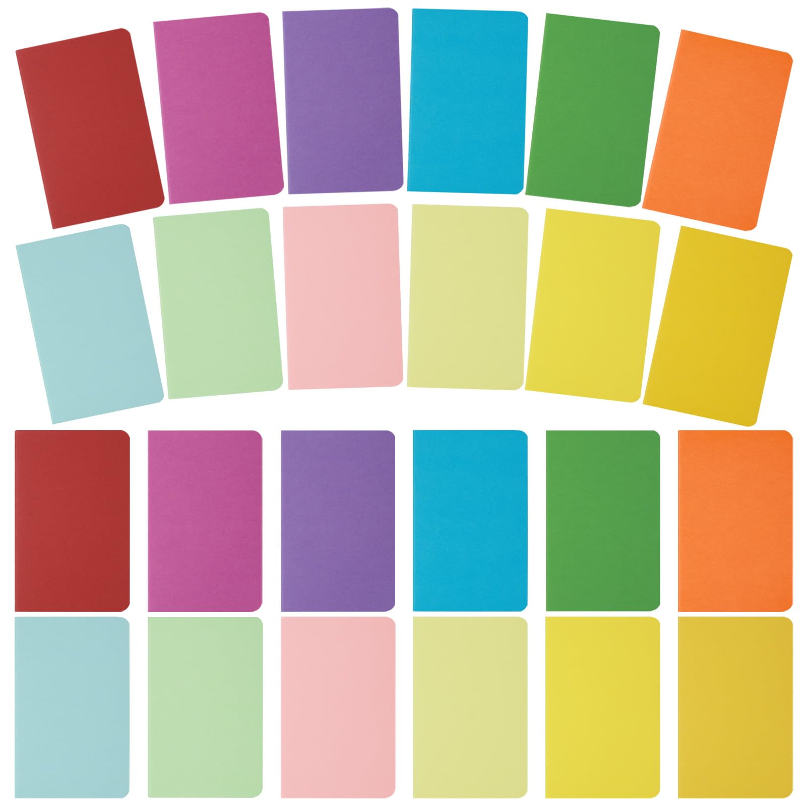 JIANTA 24Pcs A6 Notebooks, 12 Colours Small A6 Lined Notepad, Colorful Rainbow Kraft Cover Lined Pages Notebooks for Travel Journal, Diary, Notes