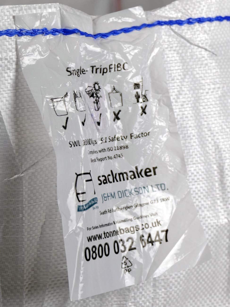 sackmaker FIBC Bulk Bag, One Tonne Builders Bag, Heavy Duty Garden Waste Bag Extra Large - Image 5