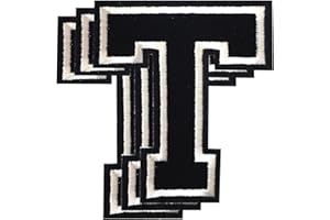 Harsgs 3.1 Inch Iron on Letters Patches, Embroidered Individual Letters Patch Applique for Clothes, Dress, Hat, Jeans, DIY Accessories, 3 Pieces T