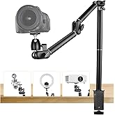 TARION Desk Camera Mount Stand Heavy Duty Articulated Camera Arm Articulating Table Mount Camera Stand Adjustable Flexible Ge