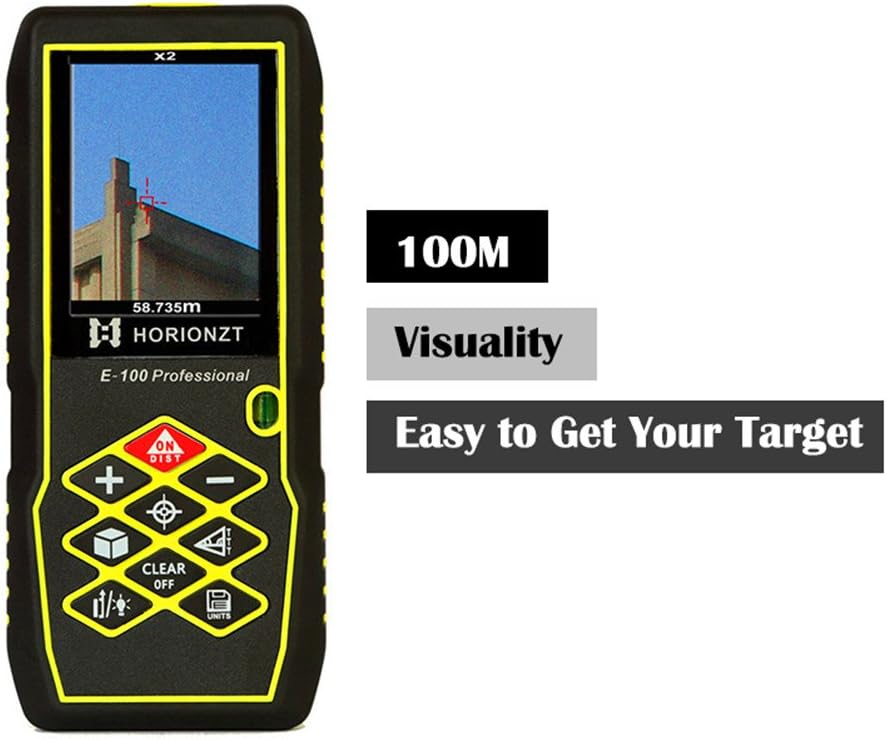 WYCY Handheld Laser Distance Rangefinder 60-100m High Precision Range Portable Finder for Indoor and Outdoor Measurements (E-100 with USB Charge)