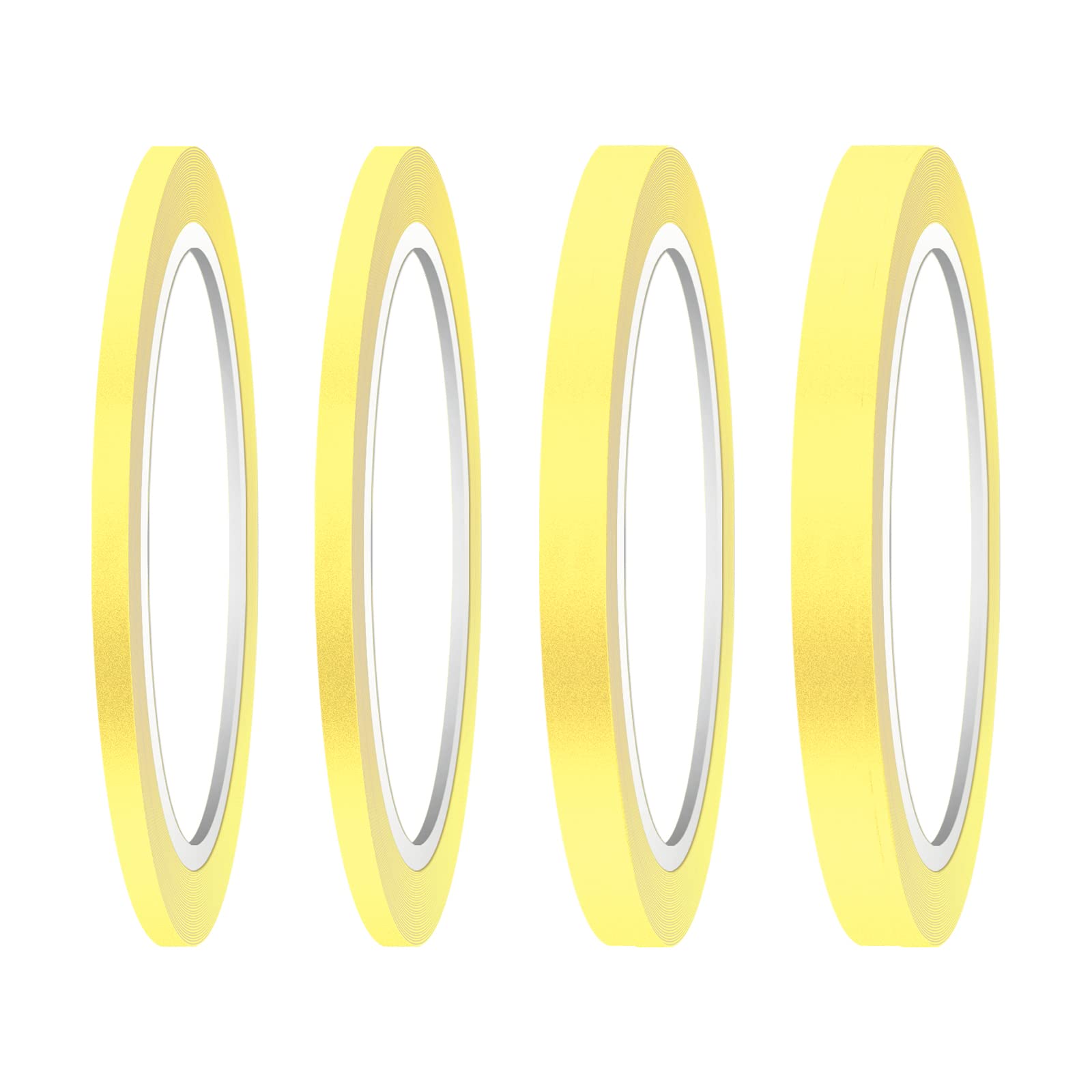 AIEX 4 Rolls Fine Line Tapes, 3mm, 6mm, 12.6mm Wide x 52 Yard Long, Masking Paper Tape Thin Colored Painter Tape for Automotive Car DIY Crafts & Arts Decoration School Office (Yellow)