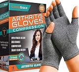 Comfy Brace Arthritis Hand Compression Gloves - Comfy Fit, Fingerless Design, Breathable & Moisture Wicking Fabric - Alleviate Rheumatoid Pains, Ease Muscle Tension, Relieve Carpal Tunnel Aches(Large)