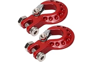 Zerodis Rc Winch Hook Lightweight Aluminum Alloy Two Solid Hooks Compatible Model Car Accessories (Red)