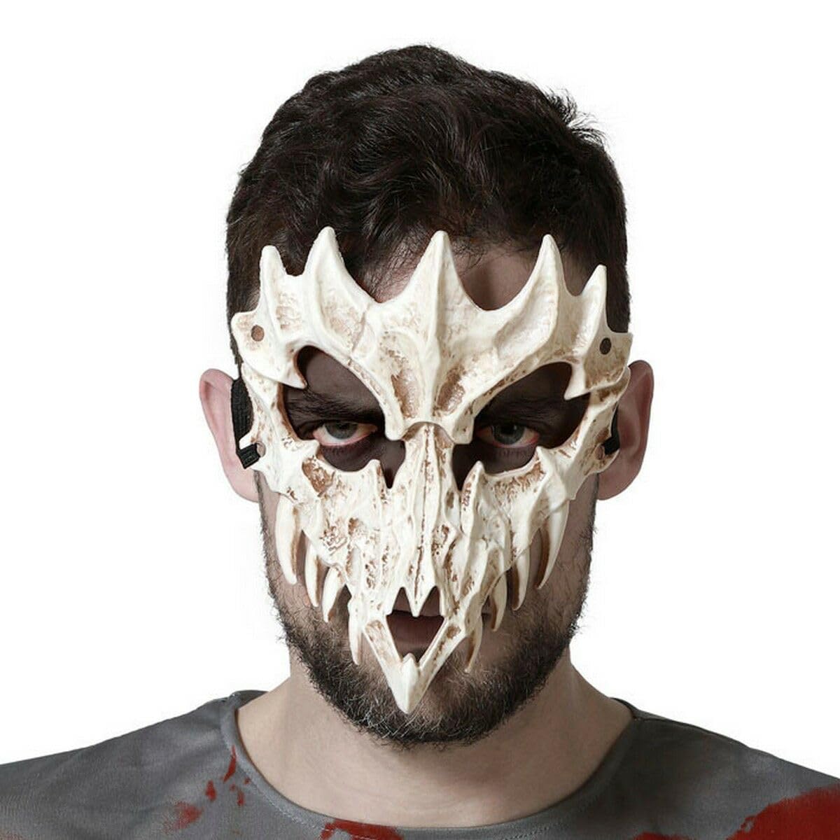 BigBuy Carnival Skeleton Mask White