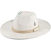 H.Busque Wide Brim Fedora Hat Mens Women Felt Panama Hats Dress Up Handmade