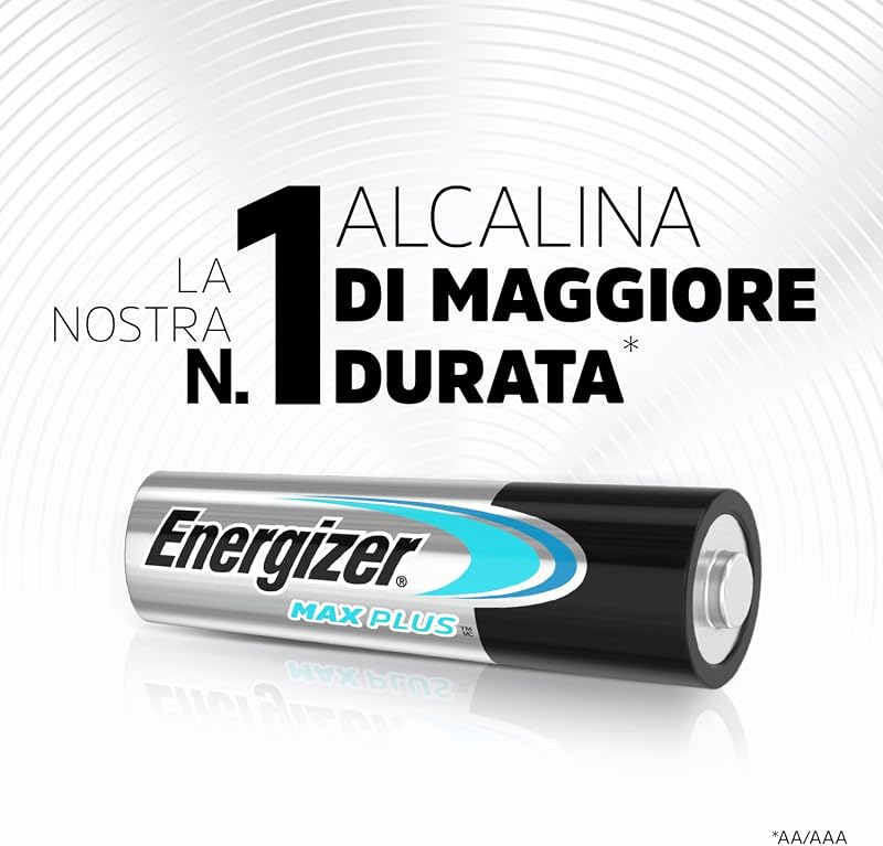 Max Plus - Pile AA (Confezione da 10) Batterie Alcaline 1,5V
