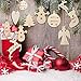 Blulu 100 Pieces Christmas Wooden Ornaments Star Round Wood Slices Wood Snowflake Angel Shape Christmas Tree Hanging Embellishments with 100 Pieces Cords (Style 1)