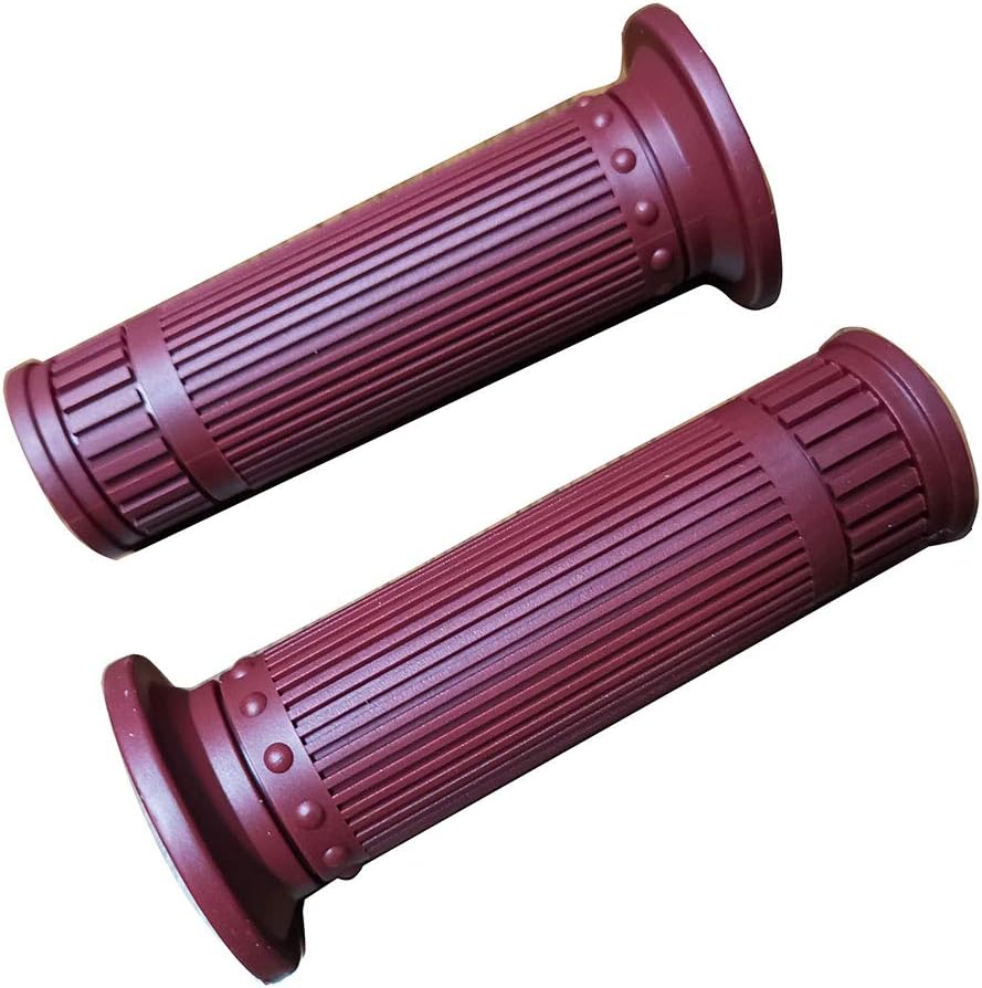 Yibid Motorcycle 7/8" Hand Grips Non Slip Soft Rubber Open Bar End Thruster Grips Comfort Grip for 22mm 7/8 inch Handlebar Kawasaki Z1000 Yamaha MT09 Honda Grom CG125 GY6 Scooter Bikes (Claret Grips)
