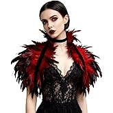 L'VOW Gothic Real Natural Feather Shrug Shawl Shoulder Wrap Cape Victorian Collar
