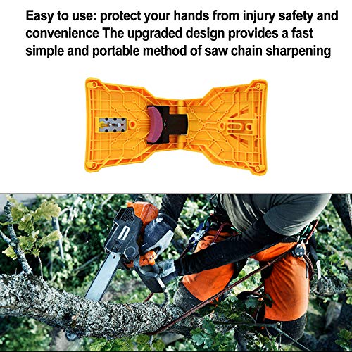 BIGOU Chainsaw Sharpener, Chainsaw Sharpener Teeth Fast-Sharpening Stone Grinder Tools Compatible with 14/16/18/20 inch Two Holes Chainsaw (2 Extra Whetstone) - Thumbnail 5