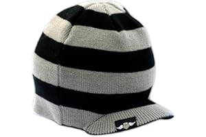 Born to Love Baby Boy's Stripe Beanie with Tag Baby Hat-Gray and Black-S(1-2Years)