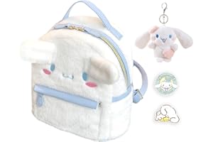 ACCENE Cute Furry Plush Cinnamoroll-Dog Backpack - Mini Girls Backpacks Great Gift for Kids