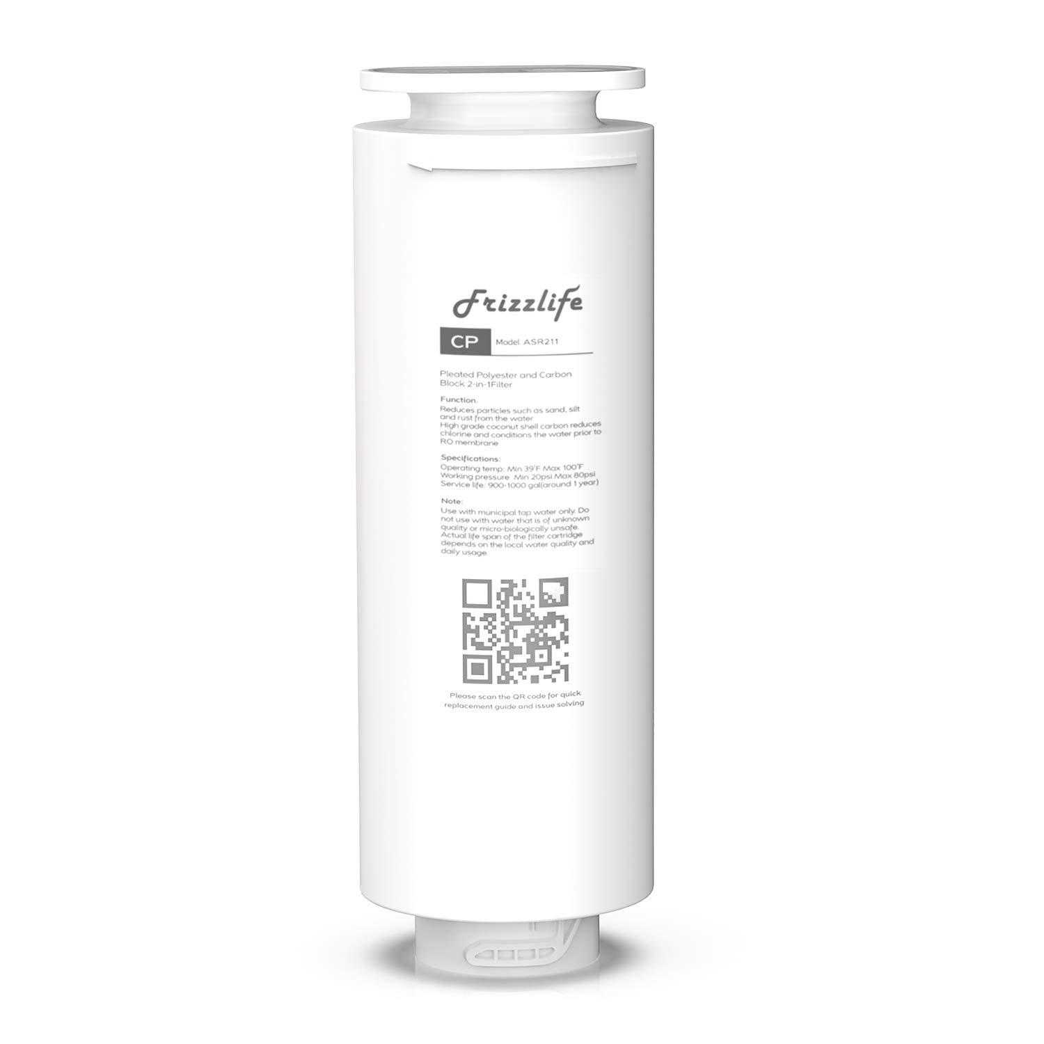 FRIZZLIFE ASR211 Replacement Filter Cartridge for PD600, PD400, PD500 Reverse Osmosis System (1st Stage)