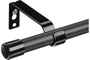 YeYeBest Curtain Rod, 35" to 45" for Windows Small Curtain Rod Set, Modern Simplicity Décor Style 5/8 Inch Metal Pole Heavy Duty Rods with Brackets Black