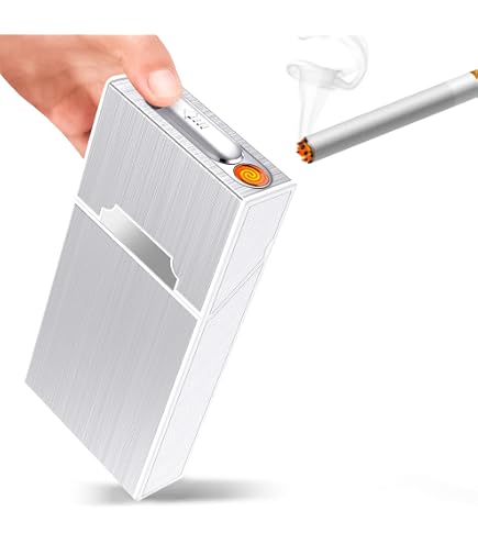 Amazon.com: Cigarette Case with Electric Lighter,100mm Brushed Aluminum Cigarette  Box for Whole Package 20pcs 100mm Cigarettes,Moisture Proof and Scratch  Resistant : Health & Household
