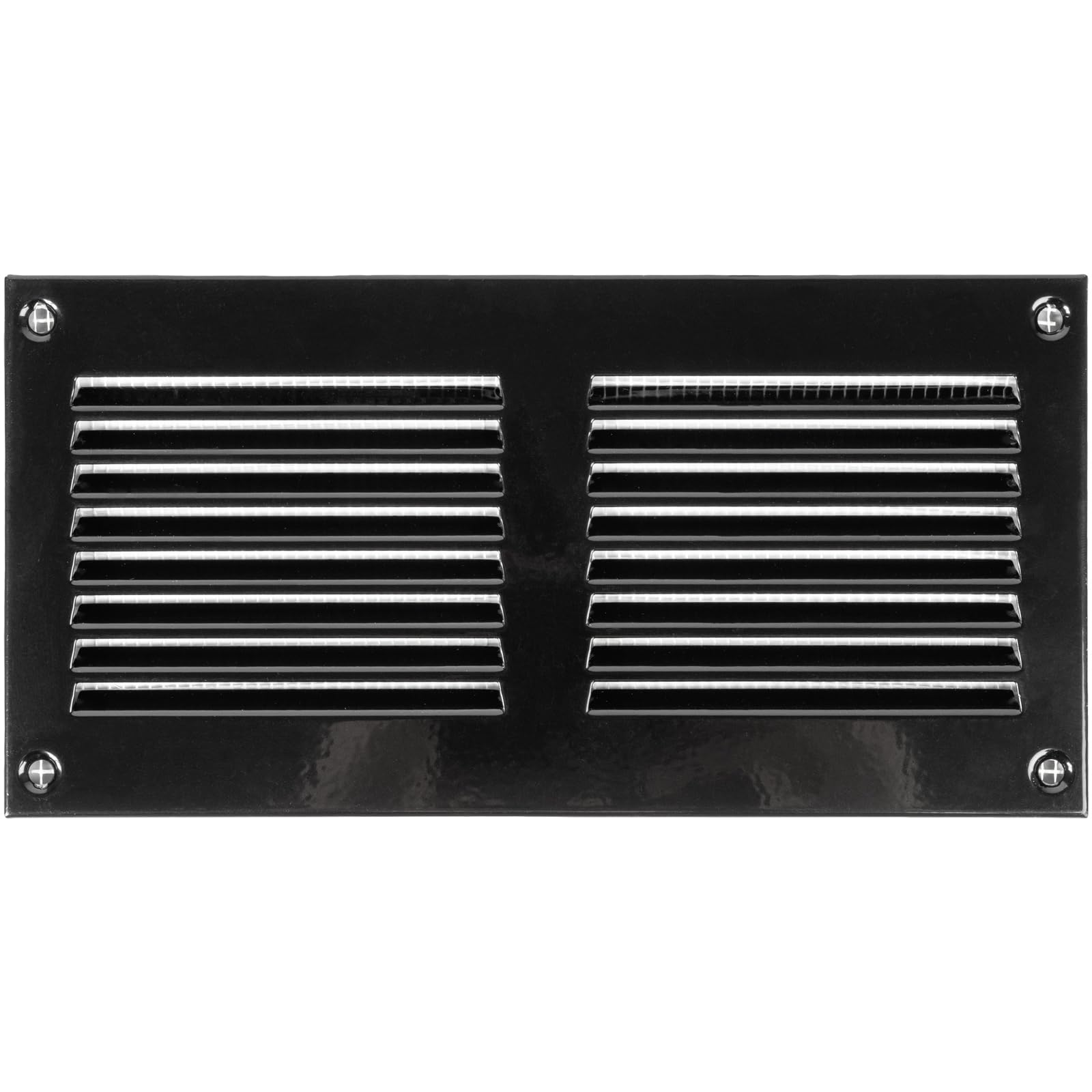 Vent Systems 200 x 100 mm / 8" x 4" Inch - Air Vent Cover - Black - Metal Air Return Grill with Built in Pest Guard Screen HVAC Vent Cover for Home Improvement Vent Duct Cover — image 1