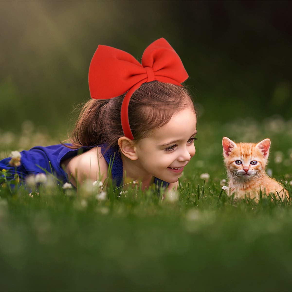 HoveBeaty Hair Band Bow Headbands Headdress for Women and Girls, Perfect Hair Accessories for Party and Cosplay (Red) : Beauty