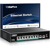 10 Port 2.5Gb Unmanaged PoE Switch with 8*2.5G Base-T PoE Ports, 2*10G SFP+ Uplink, 802.3af/at (PoE+), 80Gbps Switching Capac