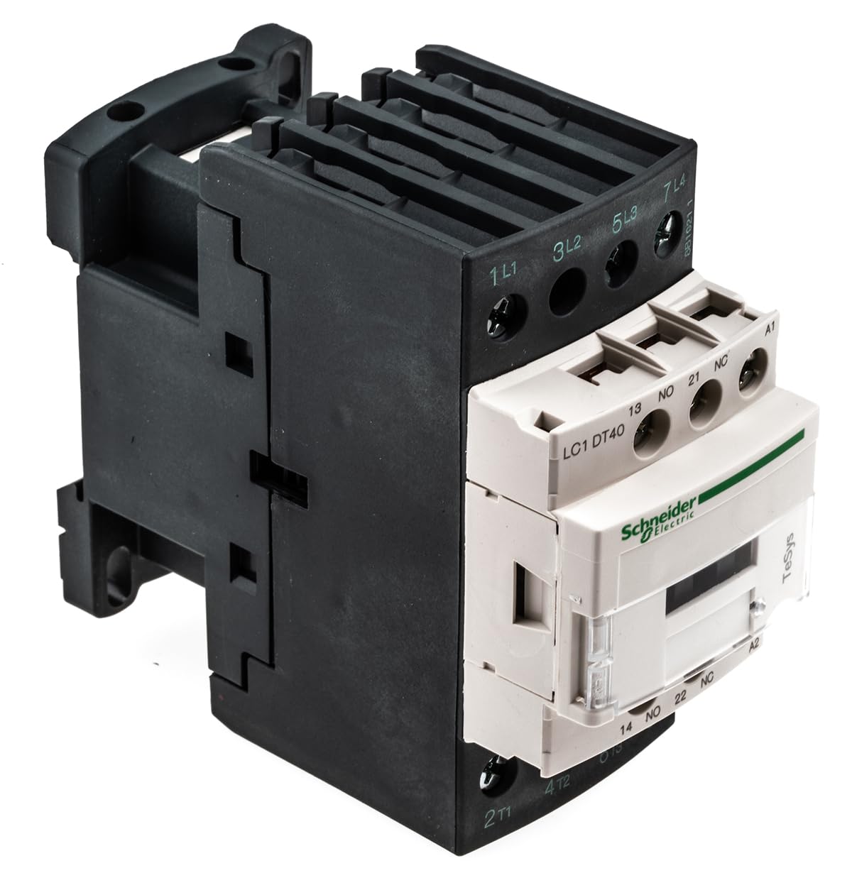 Schneider Electric, TeSys D contactor - 4P(4 NO) - AC-1 - <= 440 V 40 A - 110 V AC 50/60 Hz coil, LC1DT40F7