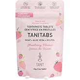 TANIT - Tanitabs Strawberry Toothpaste Tablets, Fluoride-Free, Natural Toothpaste for Gum and Teeth Care, Zero-Waste Travel T