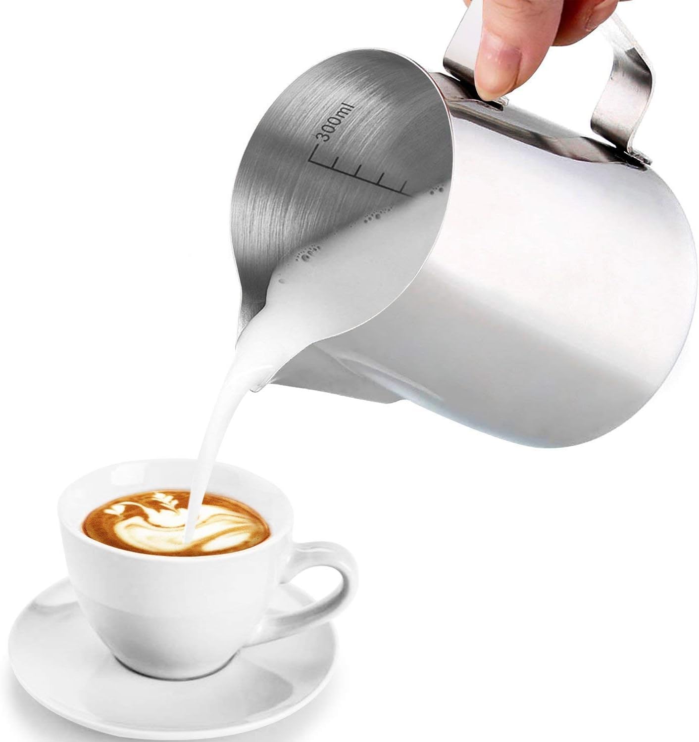 Innislink Cream or Milk Jug Milk Pitcher 350ml Stainless Steel Bowls Perfect for Craft Coffee Milk Frother Latte Milk Frothing Jug