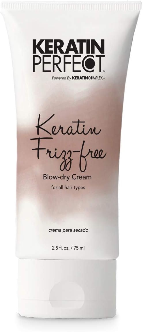 Keratin Perfect Frizz Free Blow Dry Cream, Tames Unruly Strands, Restores Shine and Smoothness, Travel Friendly Size