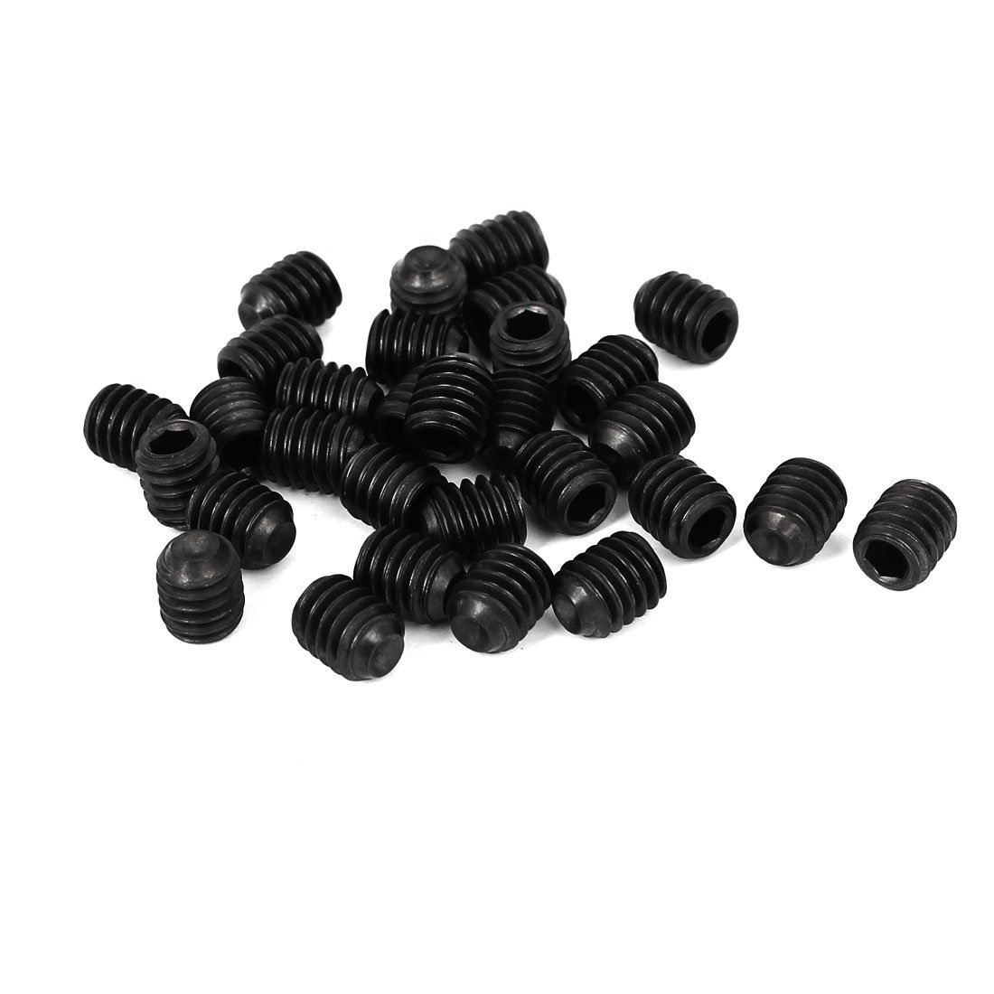 Sourcingmap 5/16 Inch-18 x 3/8 Inch Thread 5mm Cup Point Hex Socket Drive Grub Screws Black 30 Pcs