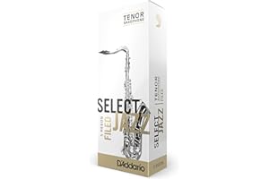Rico Select Jazz Tenor Sax Reeds, Filed, Strength 3 Strength Medium, 5-pack - RSF05TSX3M