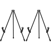 Amazon Basics Tabletop Instant Easel, Black Steel, Portable Tripod for Paintings, Signs, Posters, Adjustable Display (Pack of 2)