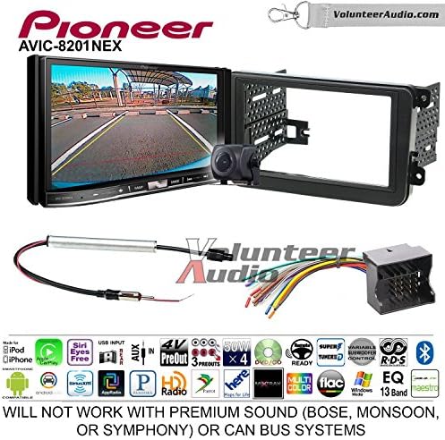 Pioneer AVIC-8201NEX Double Din Radio Install Kit with GPS Navigation Apple CarPlay Fits 2012-2013 Volkswagen Beetle, 2010-2013 Golf, 2006-2013 Jetta