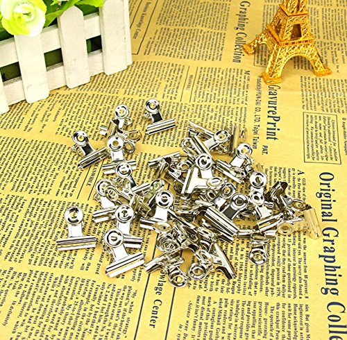 image for Da.Wa Matel Silver Binder Clips Paper Clamp 22MM 36 Per Tub