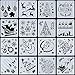 16 Pieces Christmas Stencils Template Reusable Plastic Craft for Art Drawing Painting Spraying Window Glass Door Car Body