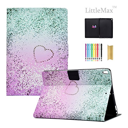 Pro 10.5 Inch Case - LittleMax(TM) [Cards Holder] Ultra Slim Lightweight Thin PU Leather Stand Flip Case Cover with Auto Sleep/Wake for Apple iPad Pro 10.5-#1 Rainbow Heart - Thumbnail 7