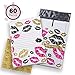 #000 4x8 Inch Pack of 60 Kisses Poly Bubble Mailers With Address Labels And 60 Thank You Stickers. Padded Shipping Envelopes Bags for Packing Goods with Self Adhesive Strip and Made Water Resistant