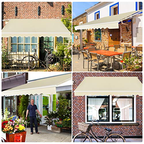 COSTWAY Markise mit kurbel, Balkonmarkise Sonnenschutz, Gelenkarmmarkise Sonnenmarkise Terrassenmarkise, Klemmmarkise… – Bild 7